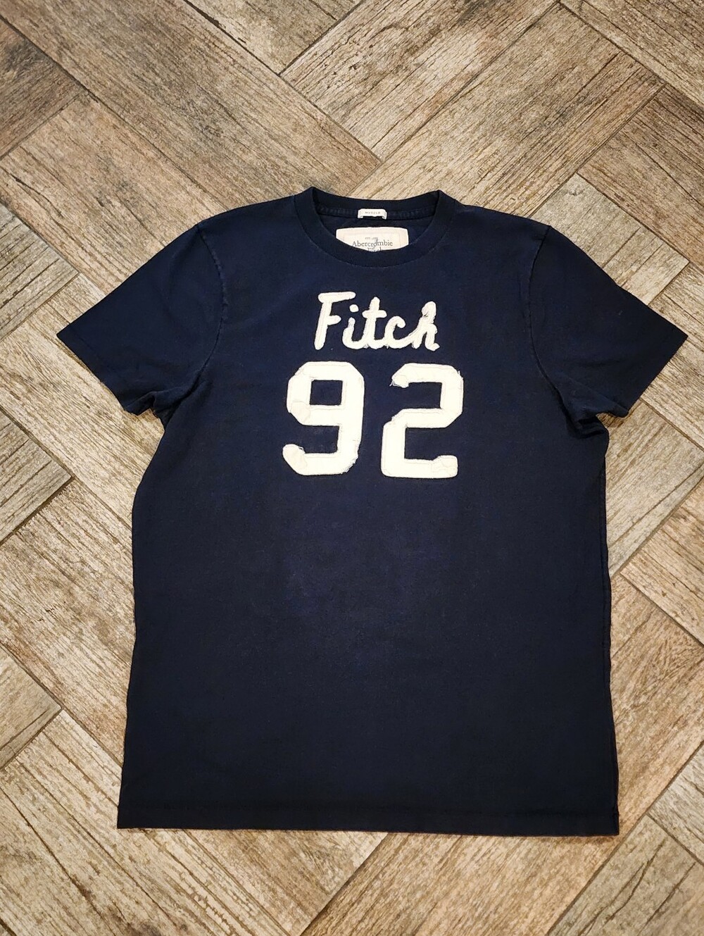 Y2K Abercrombie & Fitch Navy Graphic 'Fitch 92' Short Sleeve Tee Size XL